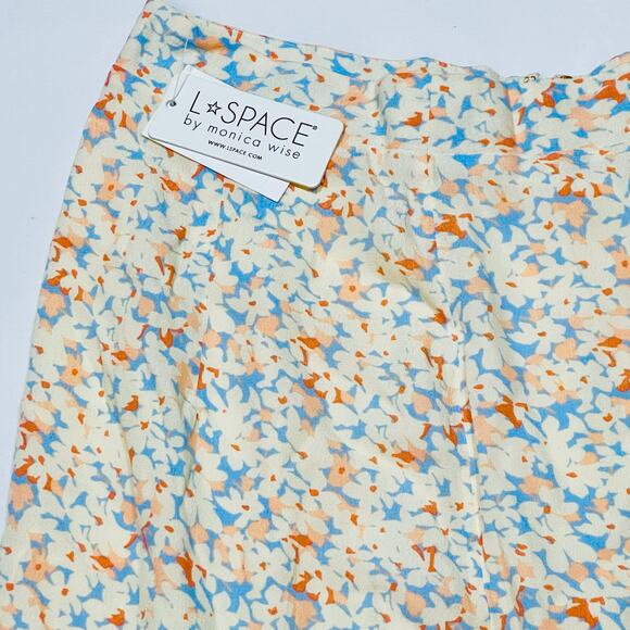 L Space Heat Wave Skirt Women Medium Floral Maxi Cream Viscose New with Tags - Picture 8 of 13